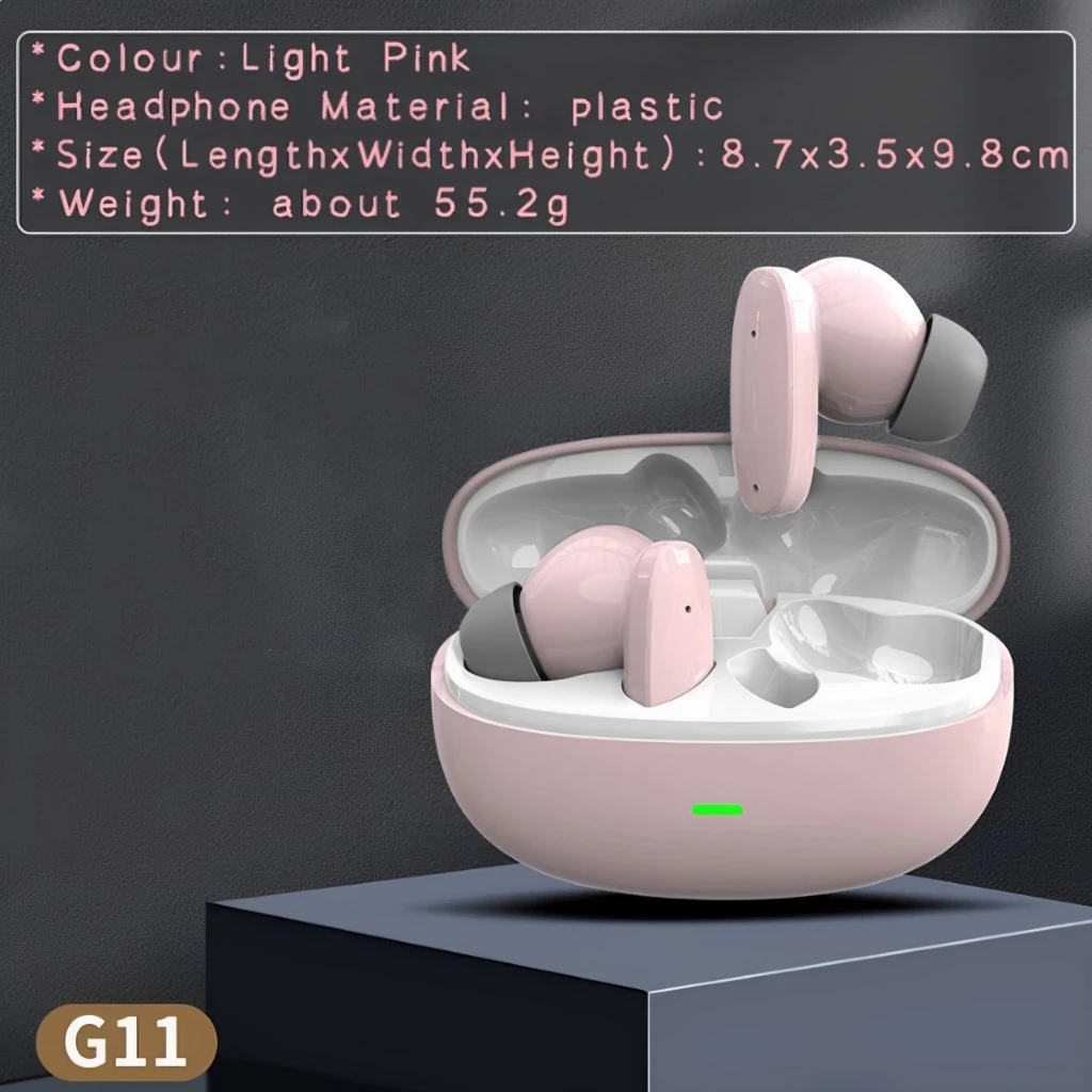 Aloking G11 Pro Earbuds HiFi Stereo Wireless Earphone with Mic TWS Bluetooth Headset Noise Cancelling Touch Control Gaming Earbuds Bluetooth Earphone Waterproof Bluetooth Headset Earpods for samsung