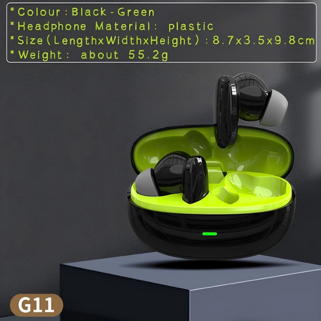 Aloking G11 Pro Earbuds HiFi Stereo Wireless Earphone with Mic TWS Bluetooth Headset Noise Cancelling Touch Control Gaming Earbuds Bluetooth Earphone Waterproof Bluetooth Headset Earpods for samsung