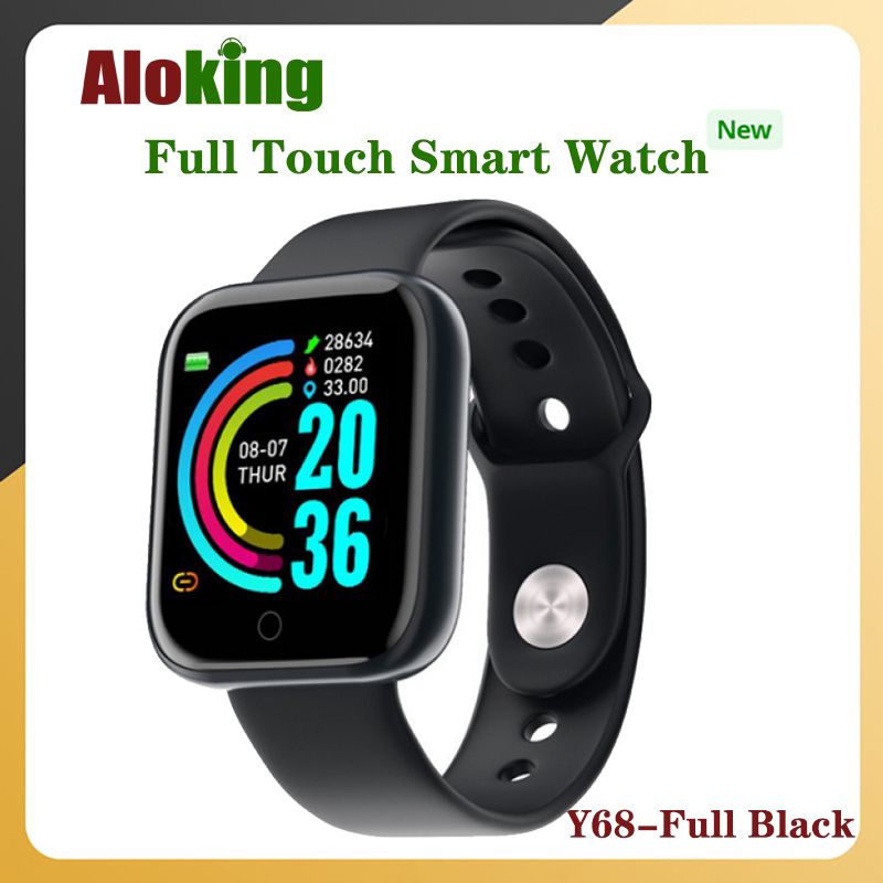 Aloking Kids Smart Watch Waterproof Touch Control Men Sports Smart watch For Kids Boys Girls D20 Y68 Smart Watch Fitness Heart Rate Monitoring Digital Watch Sport Women Watches Wrist Watch Smartwatch