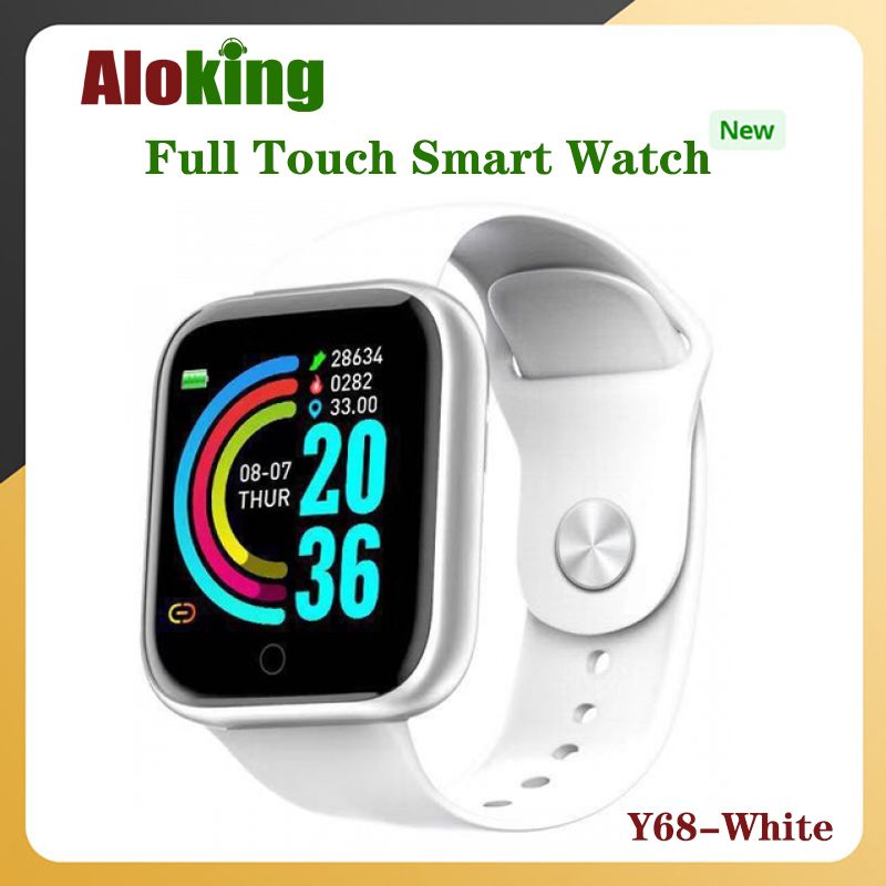 Aloking Kids Smart Watch Waterproof Touch Control Men Sports Smart watch For Kids Boys Girls D20 Y68 Smart Watch Fitness Heart Rate Monitoring Digital Watch Sport Women Watches Wrist Watch Smartwatch