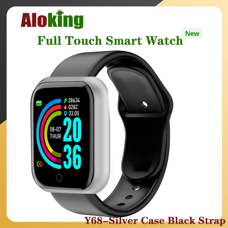 Aloking Kids Smart Watch Waterproof Touch Control Men Sports Smart watch For Kids Boys Girls D20 Y68 Smart Watch Fitness Heart Rate Monitoring Digital Watch Sport Women Watches Wrist Watch Smartwatch