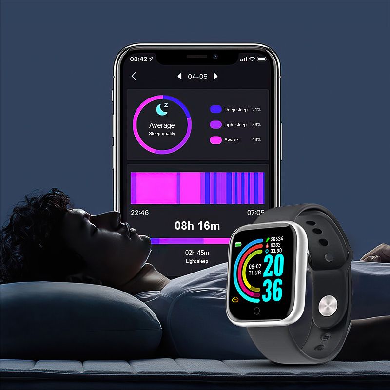 Macaron Y68 Smart Watch D20 Waterproof Bluetooth Sport Smartwatch Fitness Tracker Wristband Smart Bracelet Heart Rate Monitor Waterproof Smart Watch For Kids Men Smartwatches Woman Smartwatch Girls