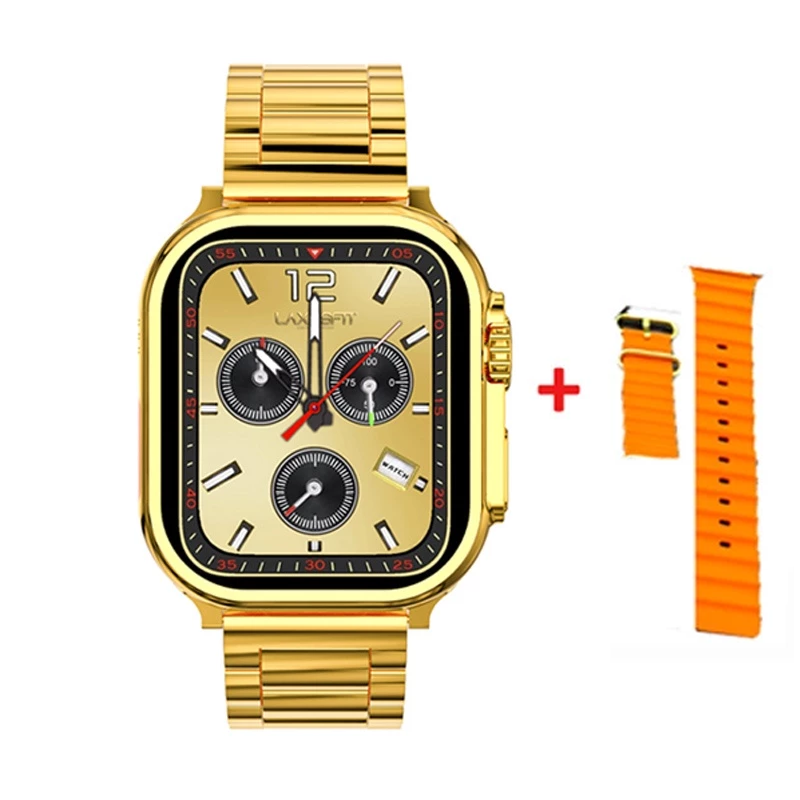 Men's Gold Watch Stainless Steel Strap Bluetooth Call Smart watches Waterproof Smart Watch For Men S9 Ultra Max NFC GPS Fitness Sport Watches Series 9 Ultra Gold Smart Watch Heart rate Smart Bracelet