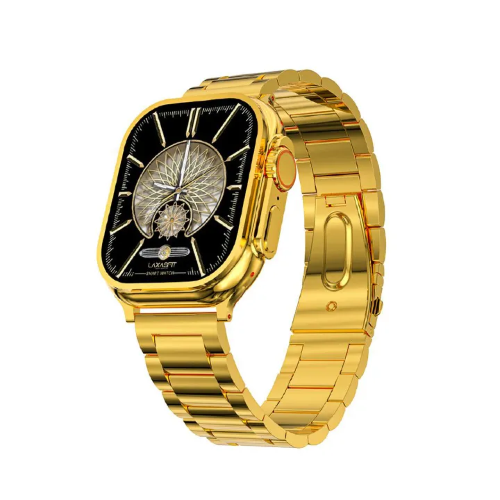 Men's Gold Watch Stainless Steel Strap Bluetooth Call Smart watches Waterproof Smart Watch For Men S9 Ultra Max NFC GPS Fitness Sport Watches Series 9 Ultra Gold Smart Watch Heart rate Smart Bracelet