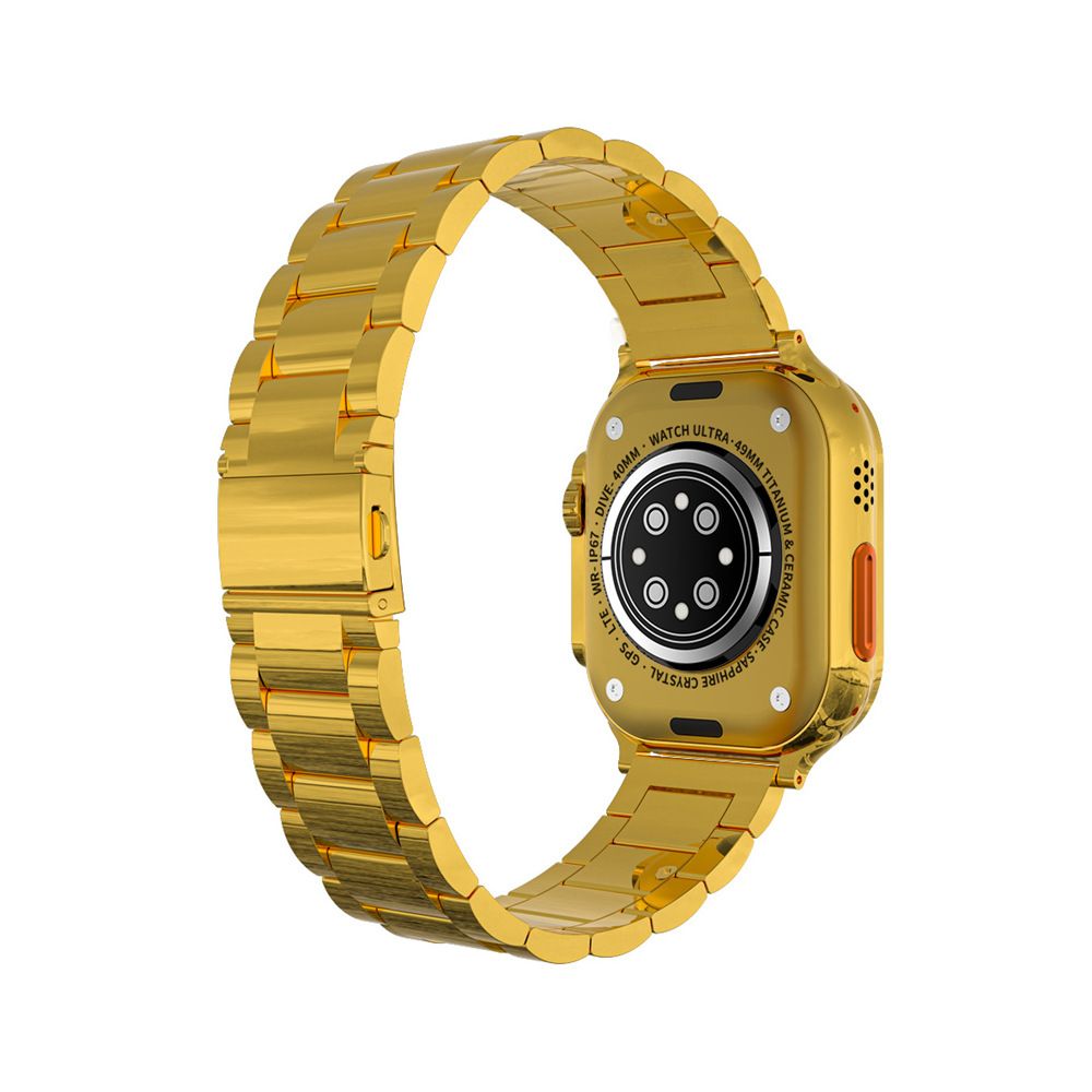 Men's Gold Watch Stainless Steel Strap Bluetooth Call Smart watches Waterproof Smart Watch For Men S9 Ultra Max NFC GPS Fitness Sport Watches Series 9 Ultra Gold Smart Watch Heart rate Smart Bracelet