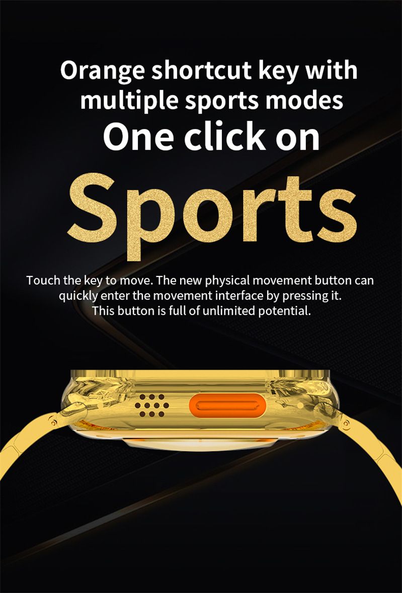 Men's Gold Watch Stainless Steel Strap Bluetooth Call Smart watches Waterproof Smart Watch For Men S9 Ultra Max NFC GPS Fitness Sport Watches Series 9 Ultra Gold Smart Watch Heart rate Smart Bracelet