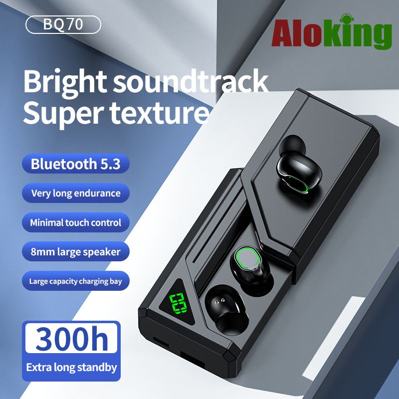 Original BQ70 TWS Earbuds HiFi Bluetooth 5.3 Headphone Earphone Digital Power Display Noise Reduction Earpods In Ear Headset Wireless Earbuds With Power Bank Bluetooth Headset Bluetooth Earphone