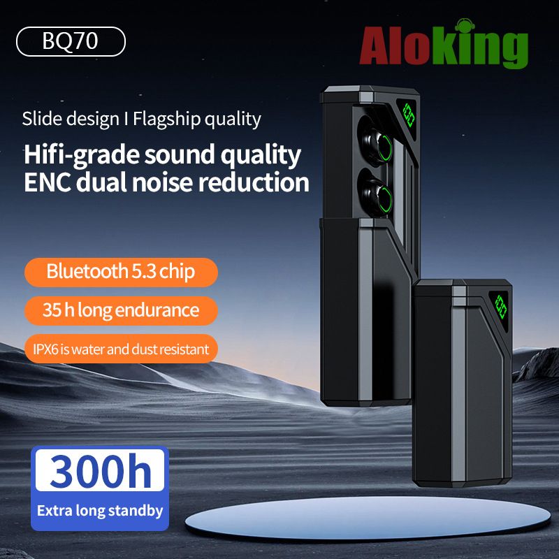 Original BQ70 TWS Earbuds HiFi Bluetooth 5.3 Headphone Earphone Digital Power Display Noise Reduction Earpods In Ear Headset Wireless Earbuds With Power Bank Bluetooth Headset Bluetooth Earphone