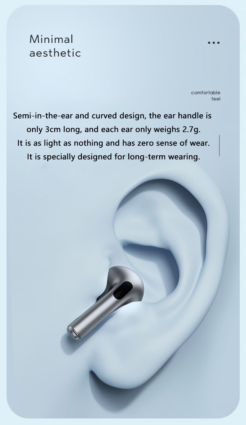J6 Pro Wireless Bluetooth Headset Noise Reduction Men's and Women's High Quality Headset Suitable for Huawei iPhone Xiaomi Samsung Sony Semi-In-Ear Original Wireless Earphone Bluetooth Headset Earbuds