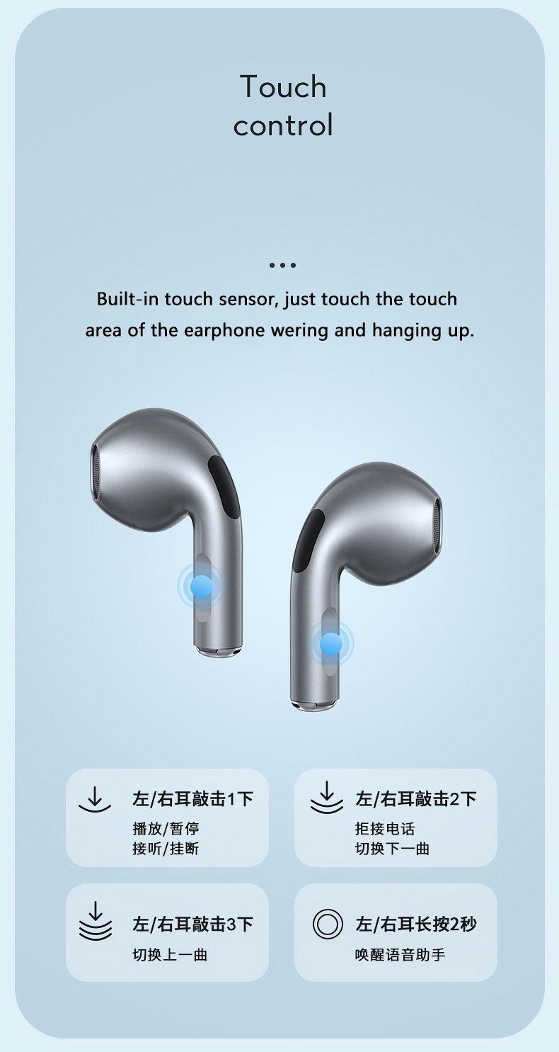 J6 Pro Wireless Bluetooth Headset Noise Reduction Men's and Women's High Quality Headset Suitable for Huawei iPhone Xiaomi Samsung Sony Semi-In-Ear Original Wireless Earphone Bluetooth Headset Earbuds