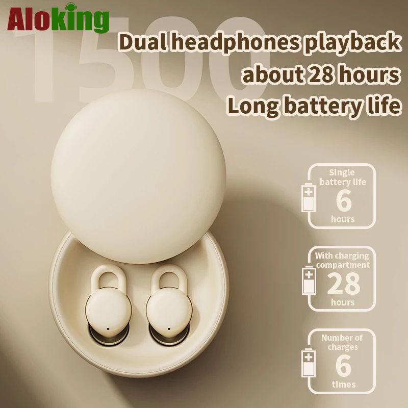 Aloking TWS Mini Sleep Bluetooth Earphone Wireless Earbuds For Android IOS Earbuds Noise Cancelling Earphone With Mic Sport Bluetooth Earpods Stereo Sound Bluetooth Headphone with Case X68 Headset bud