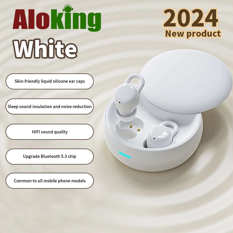 Aloking TWS Mini Sleep Bluetooth Earphone Wireless Earbuds For Android IOS Earbuds Noise Cancelling Earphone With Mic Sport Bluetooth Earpods Stereo Sound Bluetooth Headphone with Case X68 Headset bud