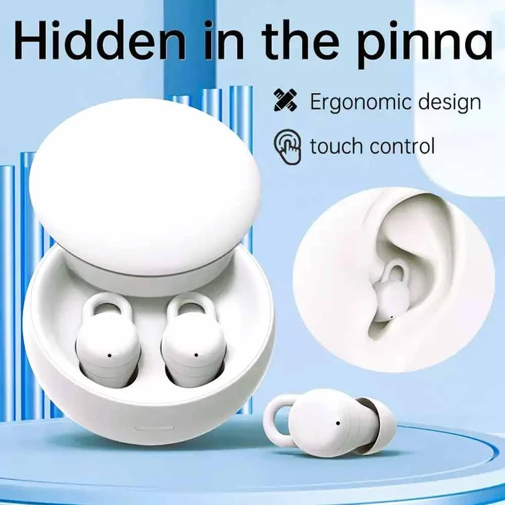 Aloking TWS Mini Sleep Bluetooth Earphone Wireless Earbuds For Android IOS Earbuds Noise Cancelling Earphone With Mic Sport Bluetooth Earpods Stereo Sound Bluetooth Headphone with Case X68 Headset bud