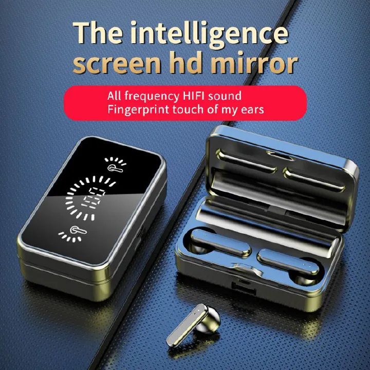 Aloking Wireless Earbuds Bluetooth TWS Earphone Business Bluetooth Earpods Power Digital Display Sports Earphones With Mic Touch Waterproof Headset Bluetooth Headphone For Redmi Samsung earphones