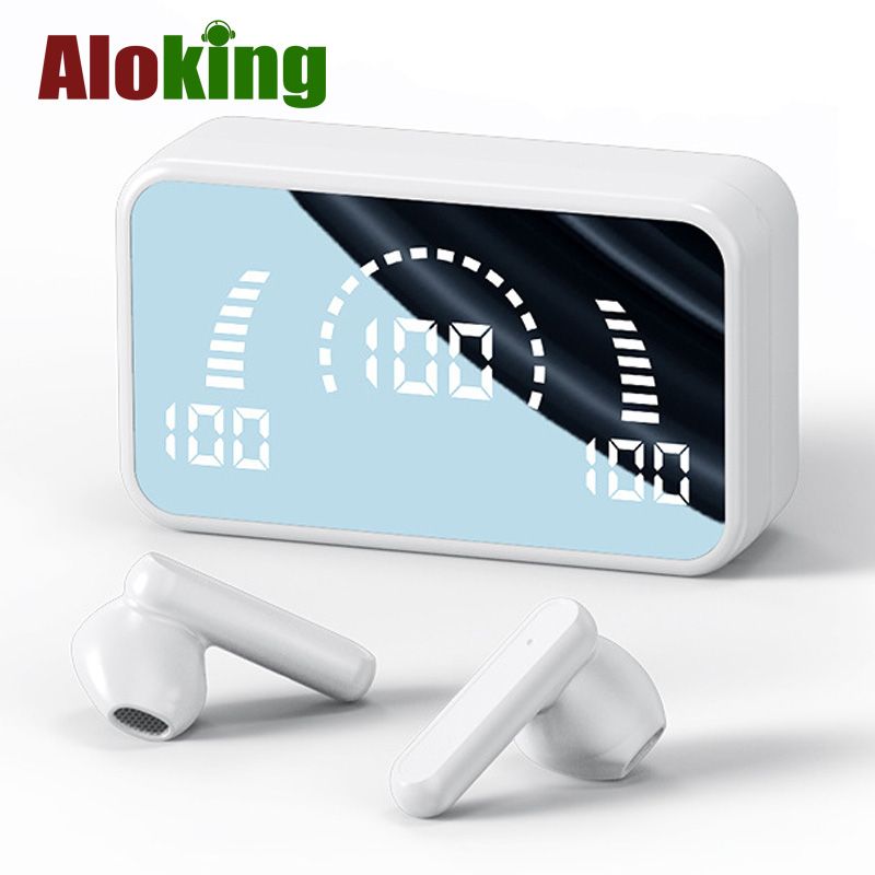 Aloking Wireless Earbuds Bluetooth TWS Earphone Business Bluetooth Earpods Power Digital Display Sports Earphones With Mic Touch Waterproof Headset Bluetooth Headphone For Redmi Samsung earphones