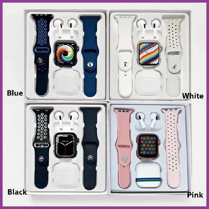 T55 Pro Max smart watch Bluetooth Earphone Gift Set TWS Bluetooth headset 2 in 1 Bluetooth Call Fitness Heart Rater Monitor Sport Watches Wrist Watch Men Smartwatch Women Smart Watch With Earphone