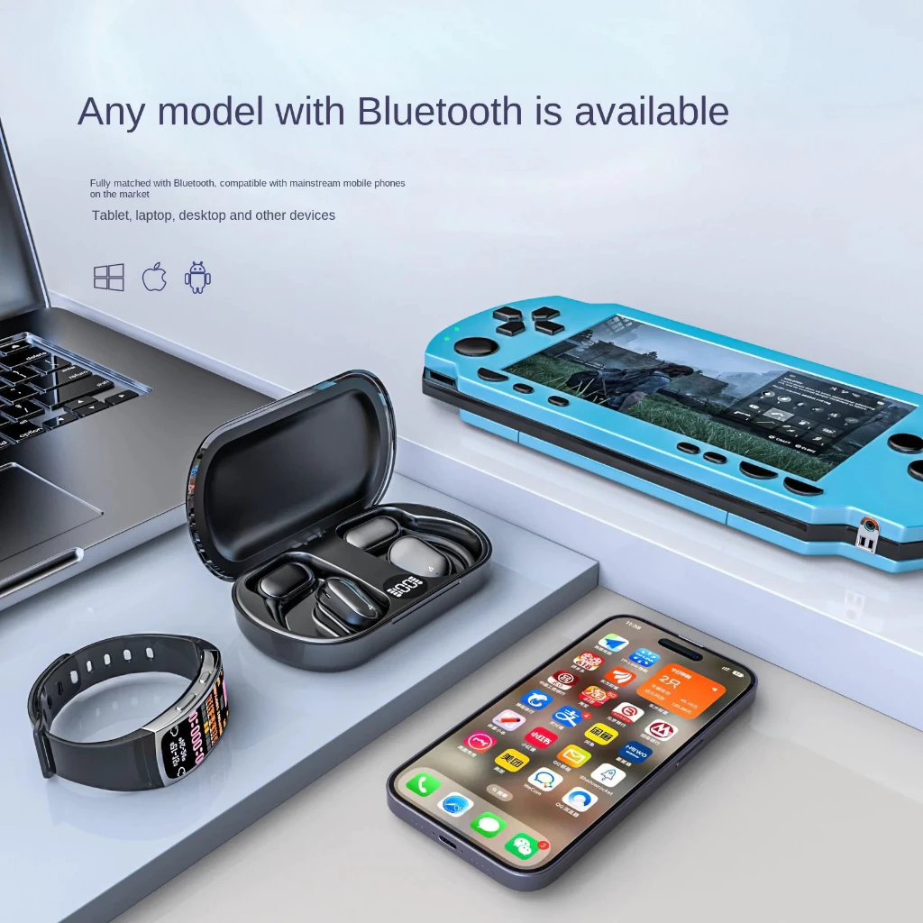 Aloking Hanging Ear Design Wireless Bluetooth Earphone XG33 Over Ear Sports earphones Bluetooth Headphones With Mic Charging Case Wireless Earphones ENC Noise Reduction Wireless Earbuds Earpods