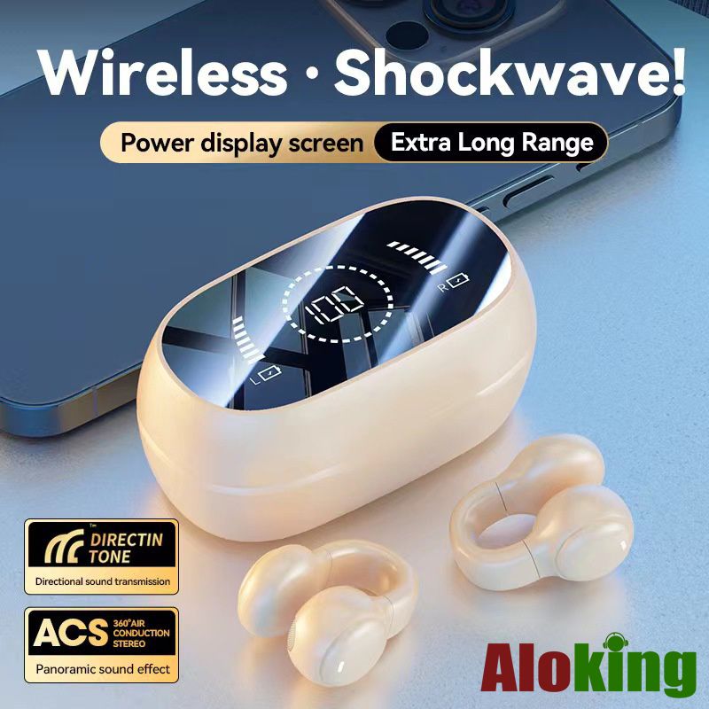 Aloking TWS Bone Conduction Earphone Bluetooth Earphones Clip On Ear Wireless Earbuds Bluetooth Headset BT Headphones With Mic M47 Wireless Earphones Earpods Noise Reduction Sports Gaming Earbuds