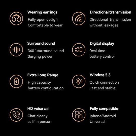 Aloking TWS Bone Conduction Earphone Bluetooth Earphones Clip On Ear Wireless Earbuds Bluetooth Headset BT Headphones With Mic M47 Wireless Earphones Earpods Noise Reduction Sports Gaming Earbuds