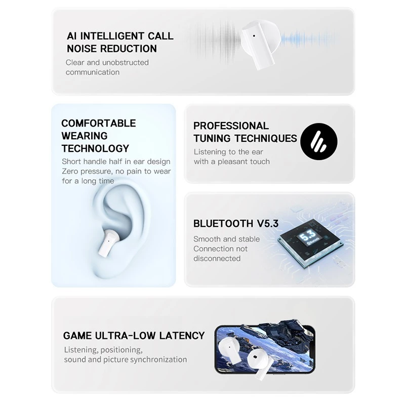 Aloking Pro 5s Android iphone Wireless Earbuds Wireless Earphone Bluetooth Earphones With Mic Bluetooth Headphones Sports HiFi Stereo Waterproof Gaming Earbuds Mini earpods pro 5s airpod with case