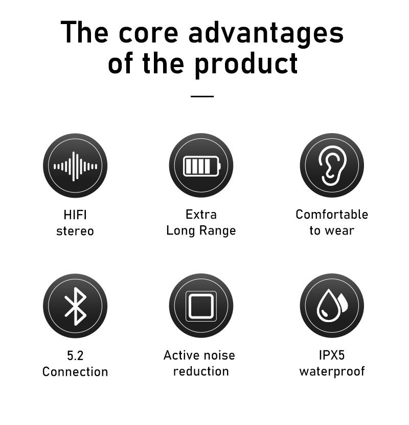 Aloking TWS True wireless NC earbuds Pure Bass Noise reduction earphone HiFi lossless sound quality In-Ear Wireless Gaming Earbuds Bluetooth Earphone Wireless Earpods For Android iphone Earphone