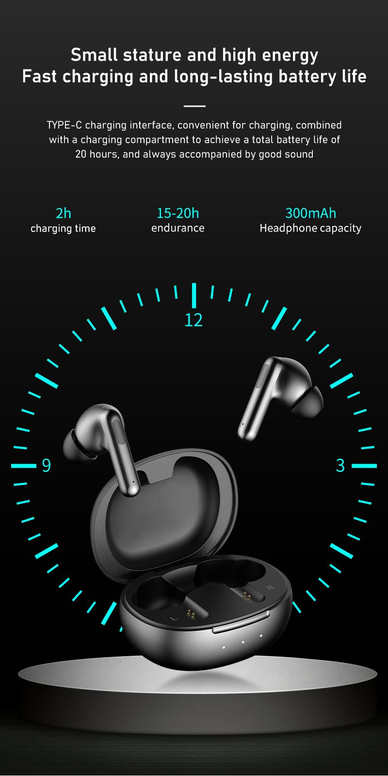Aloking TWS True wireless NC earbuds Pure Bass Noise reduction earphone HiFi lossless sound quality In-Ear Wireless Gaming Earbuds Bluetooth Earphone Wireless Earpods For Android iphone Earphone