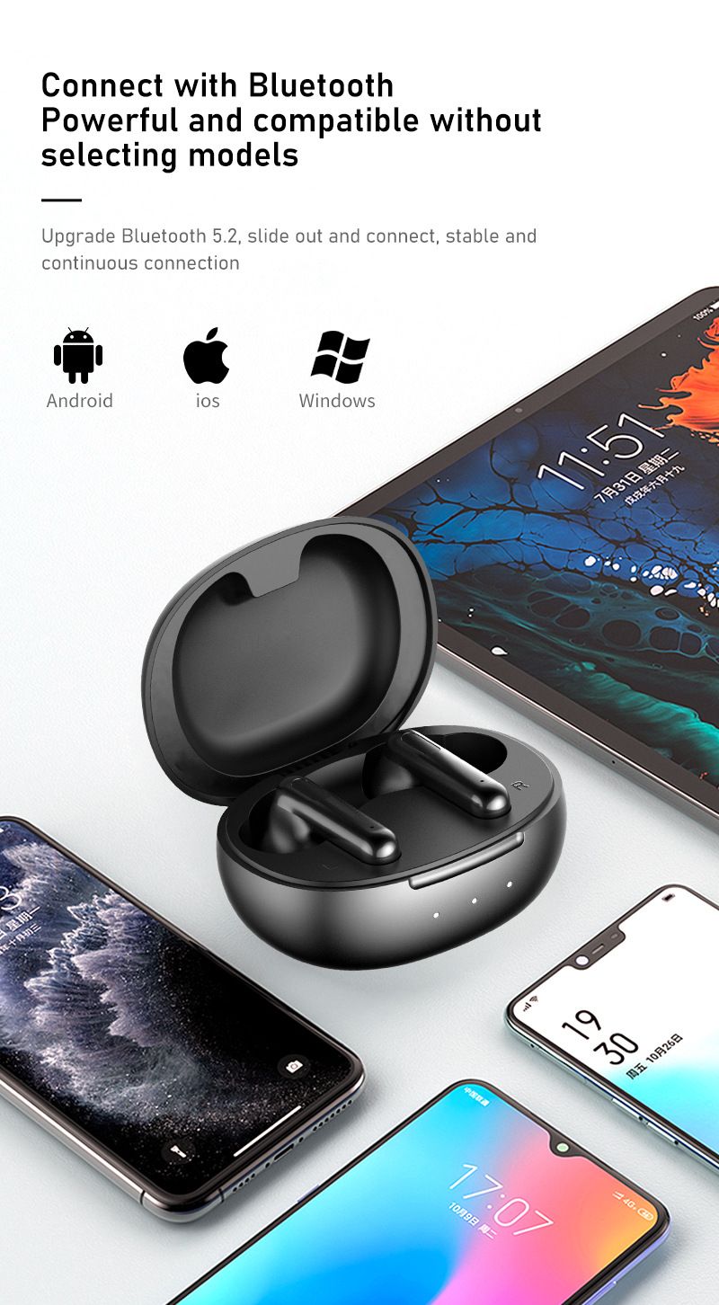 Aloking TWS True wireless NC earbuds Pure Bass Noise reduction earphone HiFi lossless sound quality In-Ear Wireless Gaming Earbuds Bluetooth Earphone Wireless Earpods For Android iphone Earphone