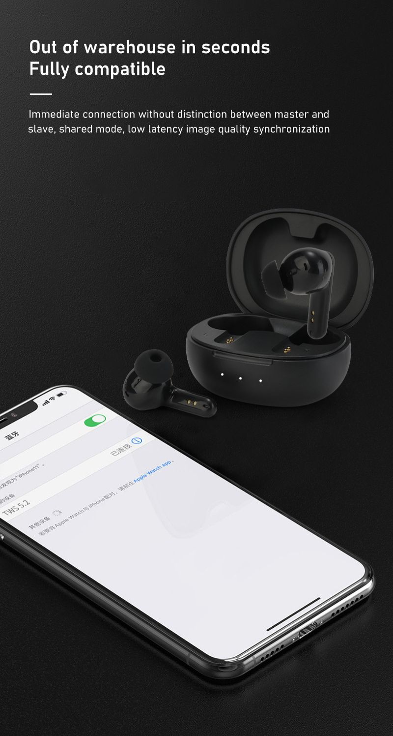 Aloking TWS True wireless NC earbuds Pure Bass Noise reduction earphone HiFi lossless sound quality In-Ear Wireless Gaming Earbuds Bluetooth Earphone Wireless Earpods For Android iphone Earphone