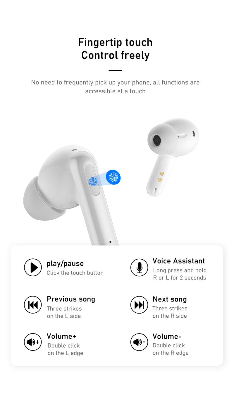 Aloking TWS True wireless NC earbuds Pure Bass Noise reduction earphone HiFi lossless sound quality In-Ear Wireless Gaming Earbuds Bluetooth Earphone Wireless Earpods For Android iphone Earphone