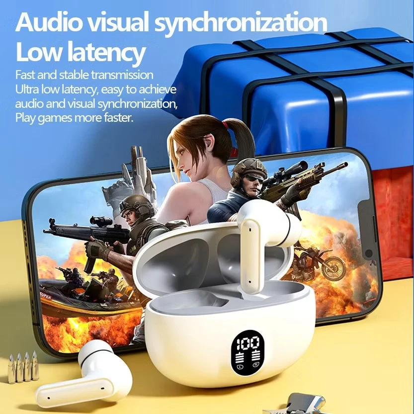 Aloking Bluetooth Earphone HIFI Stereo Sound Noise Cancelling Wireless Earbuds Gaming Earpods TWS True Wireless EarphoneSmart Sports Headphones Power Display Bluetooth Headset Gaming Earbud S510 895B