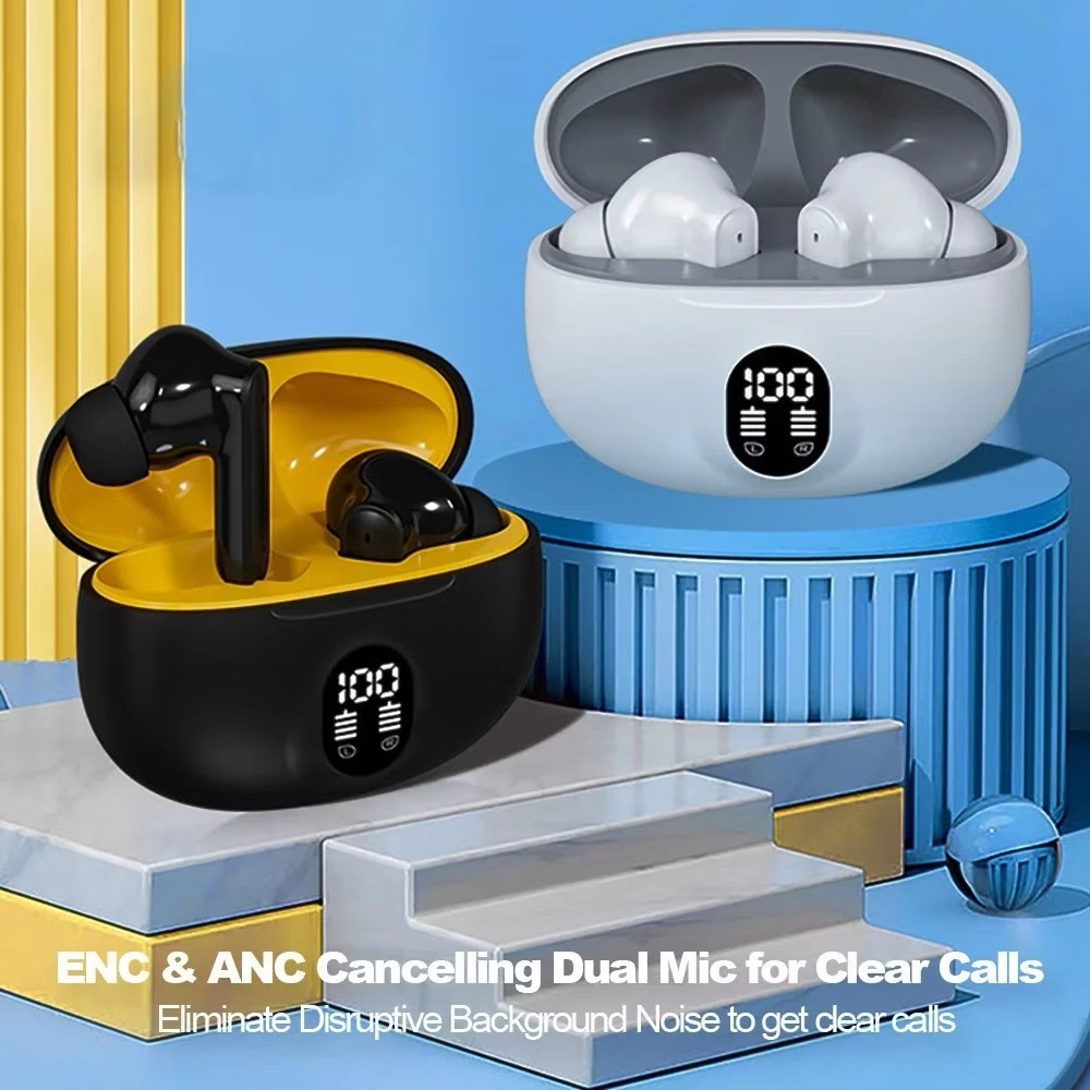 Aloking Bluetooth Earphone HIFI Stereo Sound Noise Cancelling Wireless Earbuds Gaming Earpods TWS True Wireless EarphoneSmart Sports Headphones Power Display Bluetooth Headset Gaming Earbud S510 895B