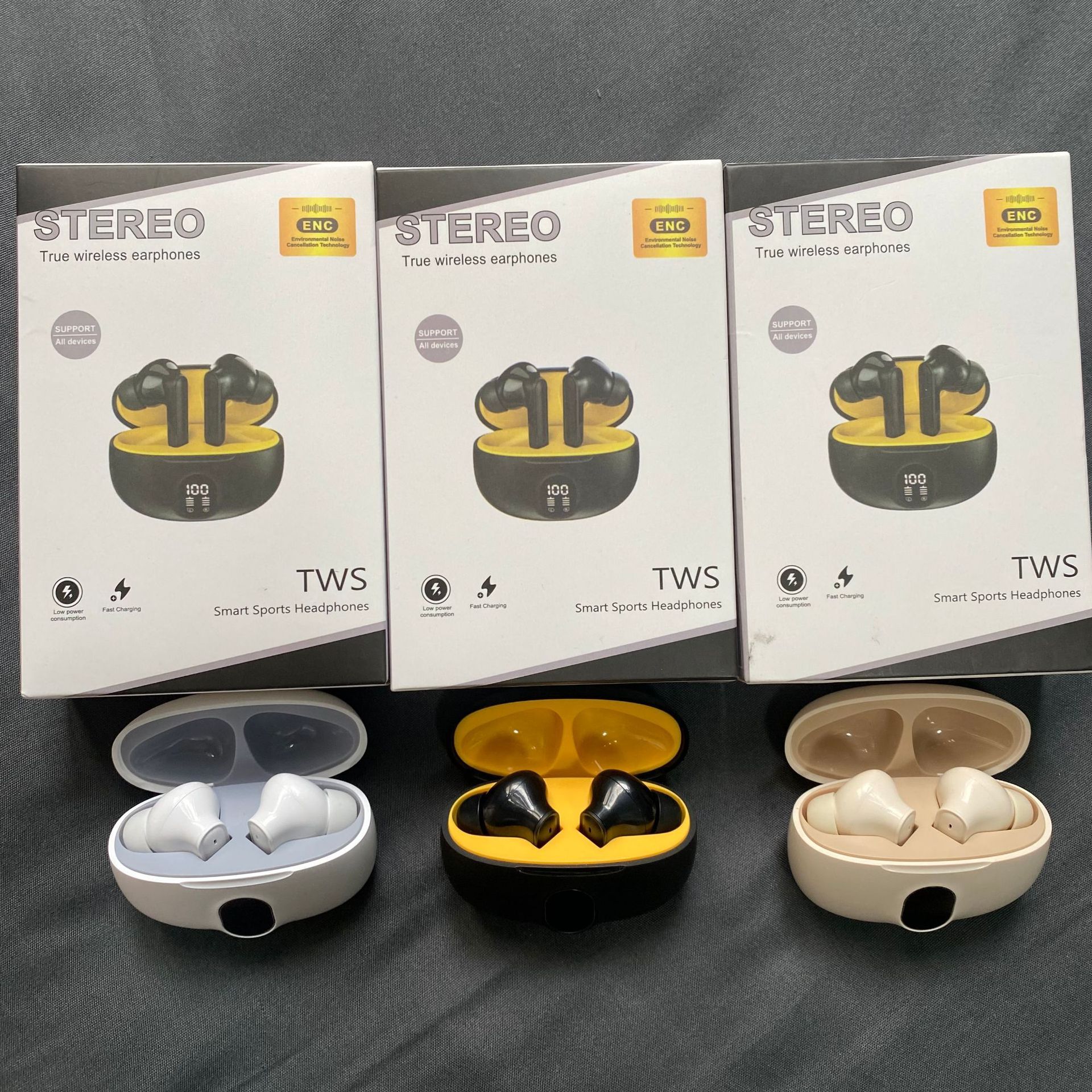 Aloking Bluetooth Earphone HIFI Stereo Sound Noise Cancelling Wireless Earbuds Gaming Earpods TWS True Wireless EarphoneSmart Sports Headphones Power Display Bluetooth Headset Gaming Earbud S510 895B