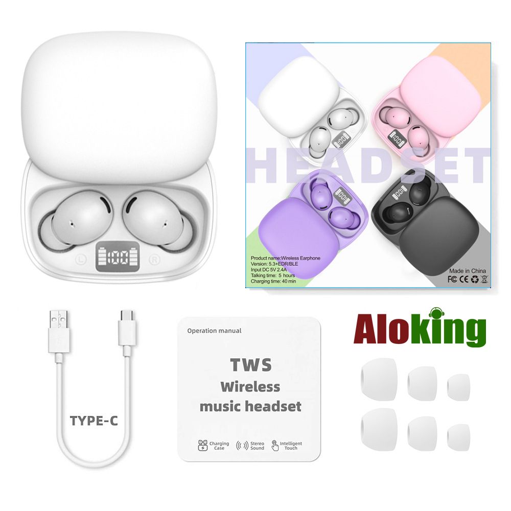 Aloking Bluetooth earphone C8 Pro slide cover TWS wireless Bluetooth headset 5.3 in-ear LED power gaming earbuds Bluetooth Headphone wireless earphone bluetooth earpods sleep earbuds Sport Earphone