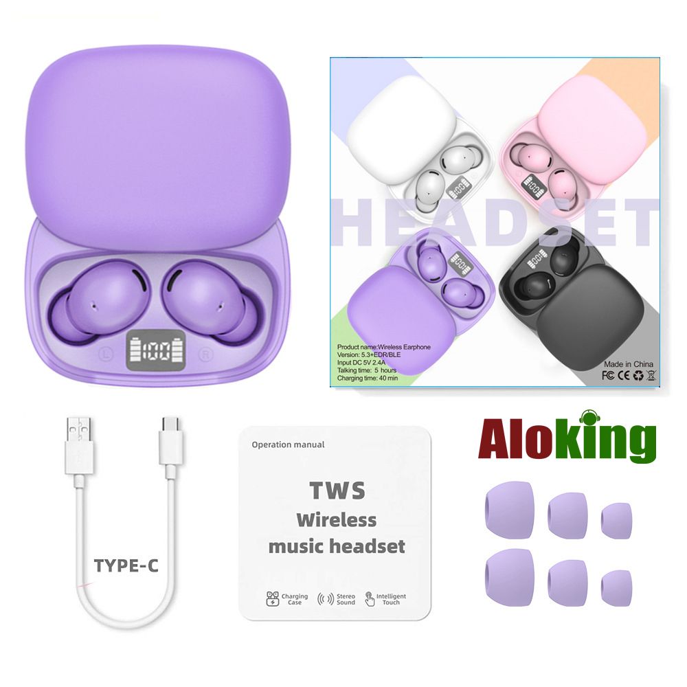 Aloking Bluetooth earphone C8 Pro slide cover TWS wireless Bluetooth headset 5.3 in-ear LED power gaming earbuds Bluetooth Headphone wireless earphone bluetooth earpods sleep earbuds Sport Earphone
