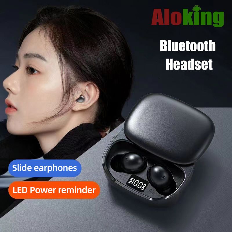 Aloking Bluetooth earphone C8 Pro slide cover TWS wireless Bluetooth headset 5.3 in-ear LED power gaming earbuds Bluetooth Headphone wireless earphone bluetooth earpods sleep earbuds Sport Earphone