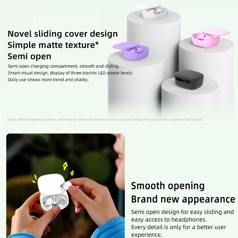 Aloking Bluetooth earphone C8 Pro slide cover TWS wireless Bluetooth headset 5.3 in-ear LED power gaming earbuds Bluetooth Headphone wireless earphone bluetooth earpods sleep earbuds Sport Earphone