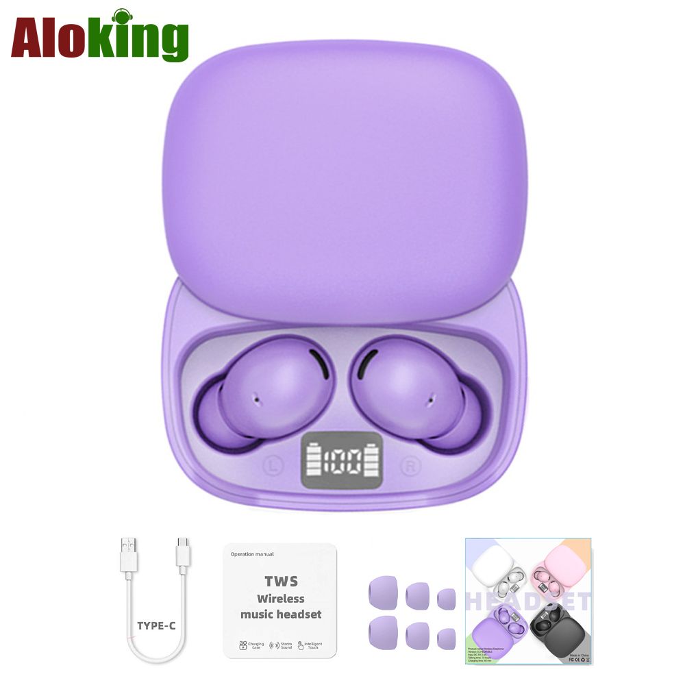 Aloking C8 Pro TWS wireless bluetooth earphone in-ear Bluetooth headset slide-type HIFI Sound wireless Headphone LED power display gaming earbuds wireless earphone earpods Sport Earphone sleep earbuds