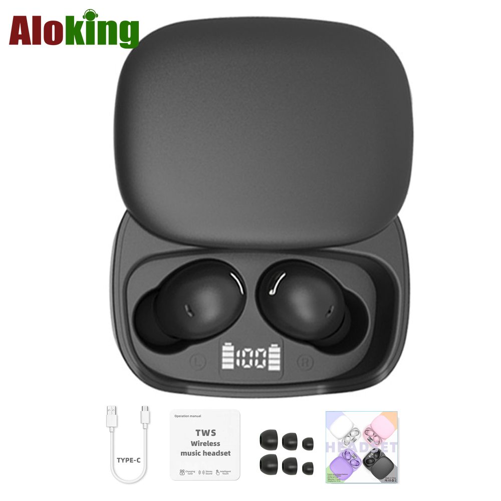 Aloking C8 Pro TWS wireless bluetooth earphone in-ear Bluetooth headset slide-type HIFI Sound wireless Headphone LED power display gaming earbuds wireless earphone earpods Sport Earphone sleep earbuds