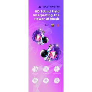 Wired Earphone QKZ AK6 PRO Noise Cancelling Headphones Heavy Bass Subwoofer Earbuds Gaming Earphone with Mic wired headphone Original wired headset wired earphones for computer Android smart phone