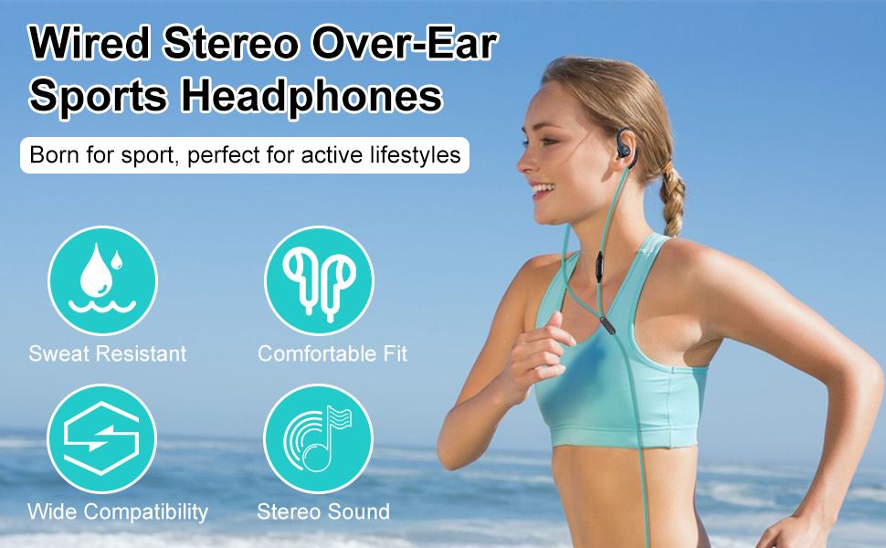 Mucro Original Wired Earphones HIFI Stereo Sound Run Sport Earphone 3.5mm Earbuds Noise Cancelling In-Ear Earplugs Mobile Phones wire control Earphone With Mic Earpods Wired Headphones wired headset