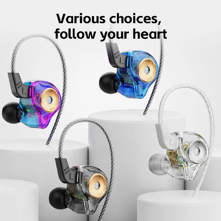 QKZ AK6-Ultra Pure Bass Wired Earphones Wired Earphone With Mic In-Ear Noise Cancelling Monitoring Wire Control Headphone Line Control with Microphone Sports Earphone QKZ Original Earphone For Android