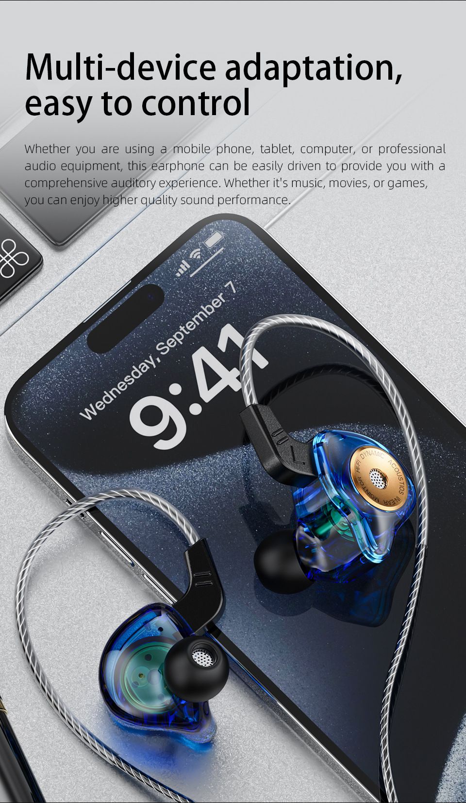 QKZ AK6-Ultra Pure Bass Wired Earphones Wired Earphone With Mic In-Ear Noise Cancelling Monitoring Wire Control Headphone Line Control with Microphone Sports Earphone QKZ Original Earphone For Android