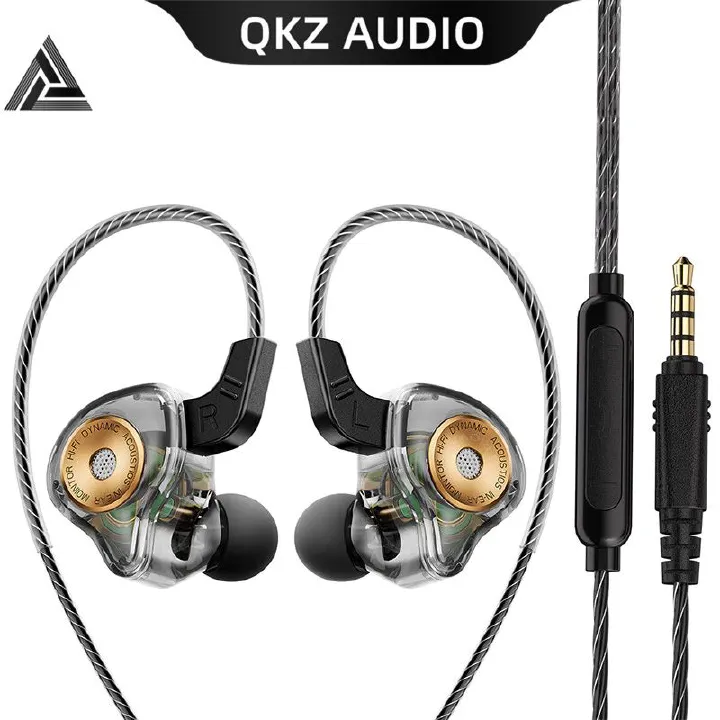 QKZ AK6-Ultra 3.5mm Aux Wired Earphones With Mic in-ear dynamic headphones Smart phone monitoring headphones QKZ Earphones Original sports running detachable Wired Earphone For Laptop iPad Computer