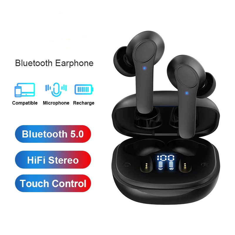 Aloking Wireless Binaural Stereo Sound Earphone Wireless Bluetooth Headset With Mic Touch Control B11 Sports Earphone translation headset translation Earbuds Wireless Gaming Earphone Bluetooth Earpods