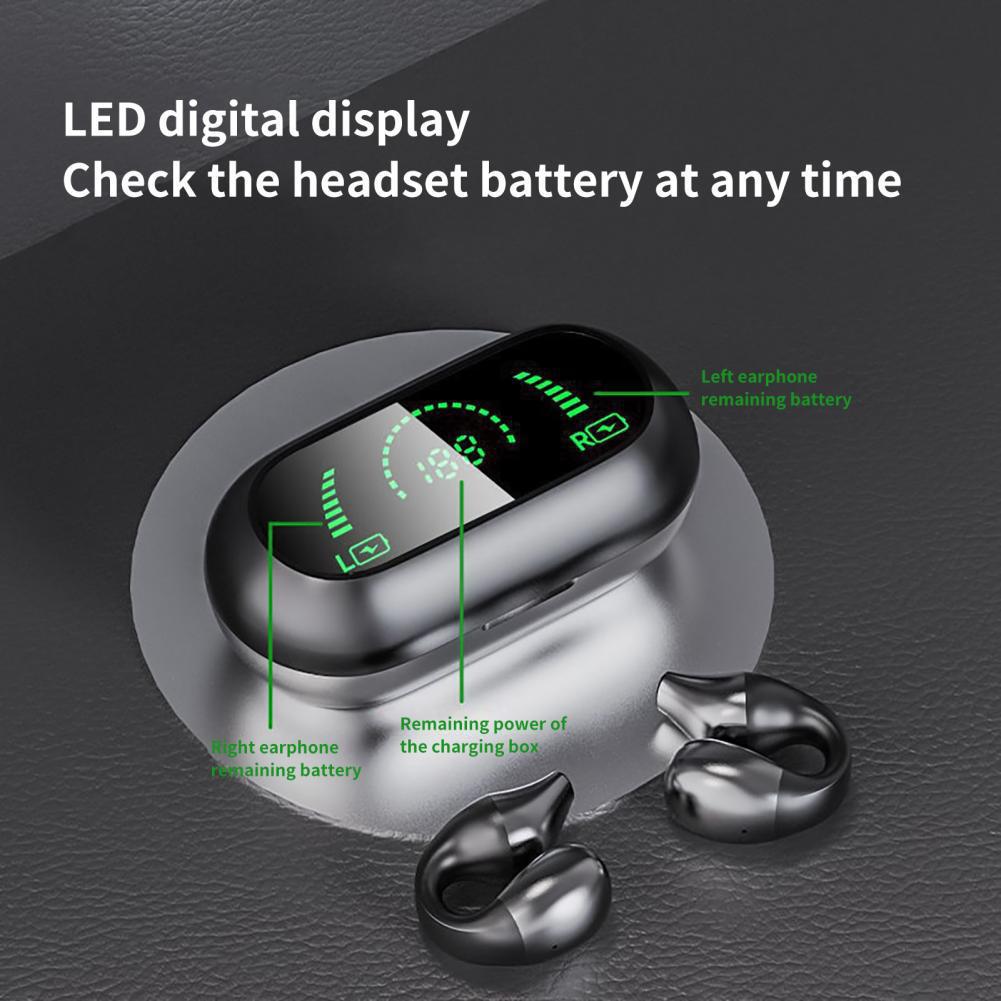 Aloking Wireless Bluetooth Earphone S03 not in ear Wireless Earphones Ear clip Sports Earbuds Gaming Earbuds Wireless earphone with mic stereo sound Bluetooth earpods bluetooth headphone LED Display