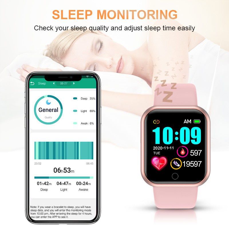 Men Smart Watch waterproof Touch Control Smartwatches Blood Pressure Heart Rate Monitor Bluetooth Bracelet Unisex Watch Y68 sports watch wrist band wristwatch digital watch couple watches Kids Watches