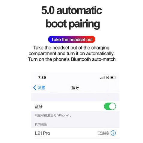 L21 PRO Mini Bluetooth Headphone With Charging Case Wireless Earphones In-ear Music Stereo Sound Bluetooth Earphone With Mic Battery Digital Display Wireless Earpods Wireless Earbuds Wireless Earphone