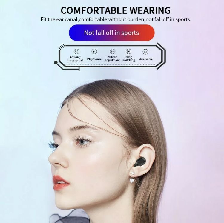 L21 PRO Mini Bluetooth Headphone With Charging Case Wireless Earphones In-ear Music Stereo Sound Bluetooth Earphone With Mic Battery Digital Display Wireless Earpods Wireless Earbuds Wireless Earphone