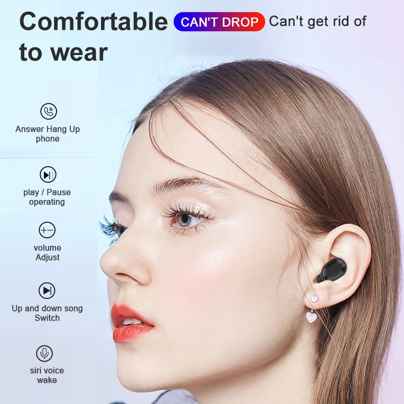 L21 PRO Mini Bluetooth Headphone With Charging Case Wireless Earphones In-ear Music Stereo Sound Bluetooth Earphone With Mic Battery Digital Display Wireless Earpods Wireless Earbuds Wireless Earphone