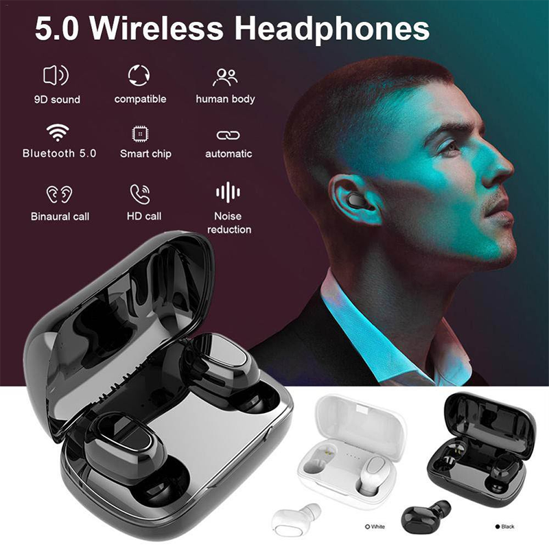 L21 PRO Mini Bluetooth Headphone With Charging Case Wireless Earphones In-ear Music Stereo Sound Bluetooth Earphone With Mic Battery Digital Display Wireless Earpods Wireless Earbuds Wireless Earphone
